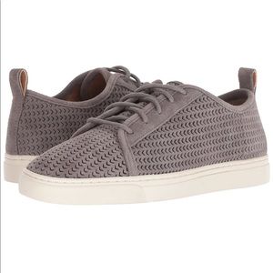 Womens Lucky Brand Lawove Taupe Suede Sneaker